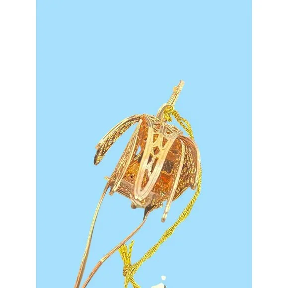 VTG Baldwin Flamingo Ornament 3D Tropical Collection Rose Gold Metal Filigree - Picture 7 of 11